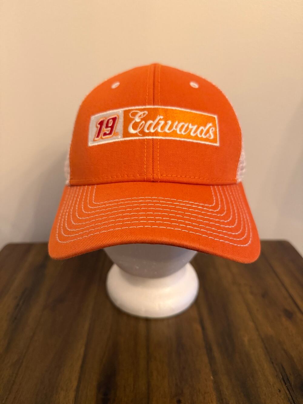 Nascar Carl Edwards 19 Joe Gibbs Racing Trucker Hat Snap Back Orange